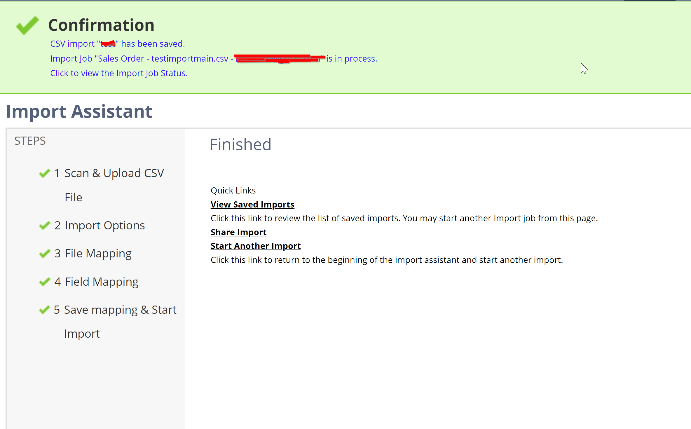 Import Confirmation